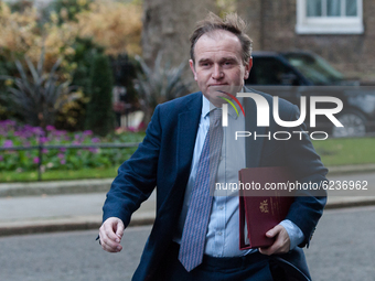 Secretary of State for Environment, Food and Rural Affairs George Eustice arrives in Downing Street in central London to attend Cabinet meet...