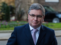 Lord Chancellor and Secretary of State for Justice Robert Buckland arrives in Downing Street in central London to attend Cabinet meeting hel...