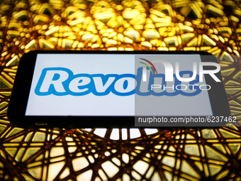 Revolut logo is seen displayed on a phone screen in this illustration photo taken in Poland on November 30, 2020. (