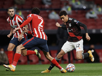 Jamal Musiala of Bayern during the UEFA Champions League Group A stage match between Atletico Madrid and FC Bayern Muenchen at Estadio Wanda...