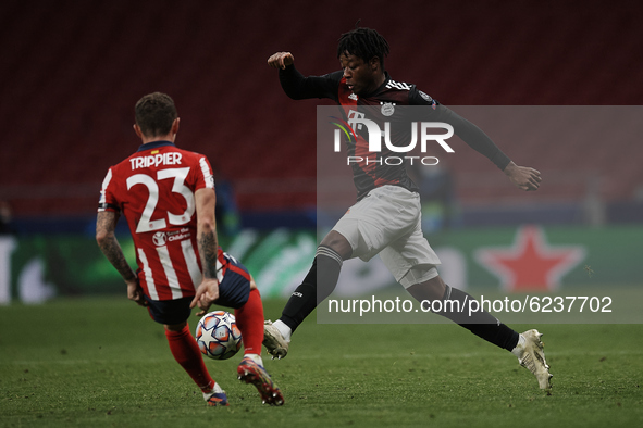 Arrey-Mbi of Bayern controls the ball during the UEFA Champions League Group A stage match between Atletico Madrid and FC Bayern Muenchen at...