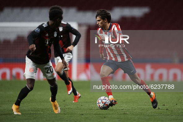 Joao Felix of Atletico Madrid runs with the ball during the UEFA Champions League Group A stage match between Atletico Madrid and FC Bayern...