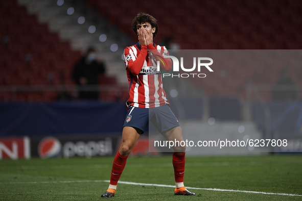 Joao Felix of Atletico Madrid lament a failed occasion during the UEFA Champions League Group A stage match between Atletico Madrid and FC B...