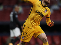 Jan Oblak of Atletico Madrid does passed during the UEFA Champions League Group A stage match between Atletico Madrid and FC Bayern Muenchen...