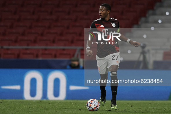 David Alaba of Bayern in action during the UEFA Champions League Group A stage match between Atletico Madrid and FC Bayern Muenchen at Estad...