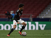 Leroy Sane of Bayern controls the ball during the UEFA Champions League Group A stage match between Atletico Madrid and FC Bayern Muenchen a...