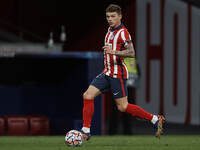 Kieran Trippier of Atletico Madrid runs with the ball during the UEFA Champions League Group A stage match between Atletico Madrid and FC Ba...