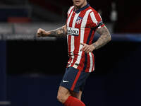 Kieran Trippier of Atletico Madrid runs with the ball during the UEFA Champions League Group A stage match between Atletico Madrid and FC Ba...