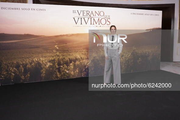 Actress Blanca Suarez attends `El Verano Que Vivimos' photocall at the Four Seasons Hotel on December 03, 2020 in Madrid, Spain 