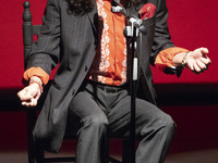 Flamenco singer Israel Fernandez during his performance MEM Madrid at Musica teatro Fernan Gomez in Madrid, Spain, on December 8, 2020 (