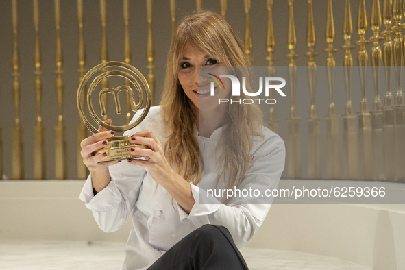 Raquel Meroño, the winner of TV's MasterChef Celebrity 2020, poses for a photo session on December 09, 2020 in Madrid, Spain.  