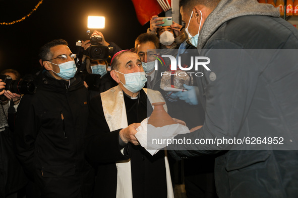 The Archbishop of Milan Mario Delpini blesses the popular area of the city on the occasion of Holy Christmas, Milan, Italy, on December 11 2...