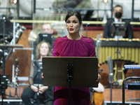 The journalist and presenter Elena Sánchez during the concert in support of the music of Spanish cinema, organized by the Fundación Academia...