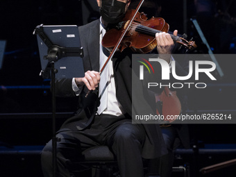 musician during the concert in support of the music of Spanish cinema, organized by the Fundación Academia de Cine and the RTVE Symphony Orc...