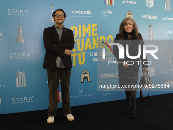 Actress Veronica Castro and Gerardo Gatica  during the press conference for the movie Dime Cuando Tu on December 14 2020 in Mexico City, Mex...