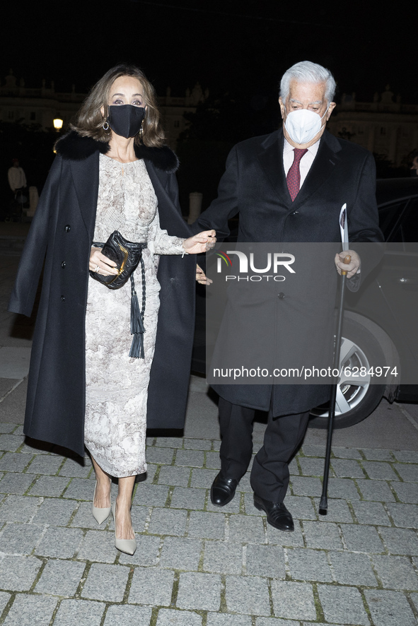 Isabel Preysler y Mario Vargas Llosa  attend the premiere of the opera Don Giovanni at the Teatro Real in Madrid, Spain, on December 18, 202...