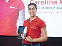 Carolina Marin attends 'Puedo Porque Pienso Que Puedo' book presentation at Workcafe Santander on December 21, 2020 in Madrid, Spain.  (