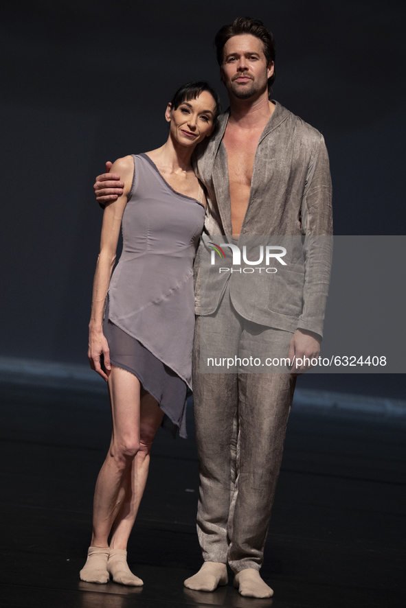 Spanish dancer Lucia Lacarra and Canadian dancer Matthew Golding perform during a of ''Fordlandia'' at the Teatros del Canal in Madrid on Ja...