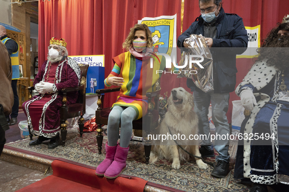 the fashion designer Agatha Ruiz de la Prada during the delivery of Christmas gifts to the homeless of the Messengers of La Paz foundation i...