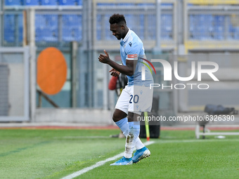 Felipe Caicedo of SS Lazio celebrates after scoring first goal during the Serie A match between SS Lazio and ACF Fiorentina at Stadio Olimpi...
