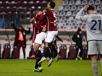 Gleison Bremer, Armando Izzo, Lyanco of Torino FC elebrates after a goal during the Serie A football match between Torino FC and Hellas Vero...