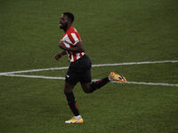 Inaki Williams of Athletic celebrates after scoring his sides first goal during the La Liga Santander match between Athletic Club and FC Bar...