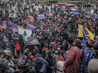 Trump supporters near the U.S. Capitol on January 06, 2021 in Washington, DC. The protesters stormed the historic building, breaking windows...