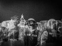 (EDITOR'S NOTE: image was converted to black and white) National Guard near the U.S. Capitol on January 06, 2021 in Washington, DC. The prot...