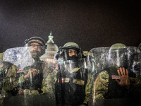 National Guard near the U.S. Capitol on January 06, 2021 in Washington, DC. The protesters stormed the historic building, breaking windows a...