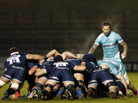  Sale Sharks scrum with Worchester     during the Gallagher Premiership match between Sale Sharks and Worcester Warriors at AJ Bell Stadium,...