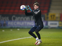  Toby Savin of Accrington Stanley during the pre-match warm-up  during Sky Bet League One between Charlton Athletic  and Accrington Stanley...