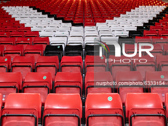 A general view of empty seats inside the stadium prior to the Sky Bet League 1 match between Charlton Athletic and Accrington Stanley at The...