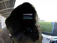   BT sport cameras at the ready for the Gallagher Premiership match between Newcastle Falcons and Gloucester Rugby at Kingston Park, Newcast...