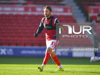 
Harry Arter (31) of Nottingham Forest warms up ahead of kick-off during the FA Cup match between Nottingham Forest and Cardiff City at the...