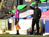 Barrows Manager Michael Jolly during the Sky Bet League 2 match between Southend United and Barrow at Roots Hall, Southend on Saturday 9th J...