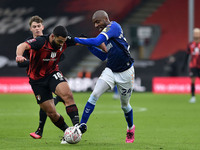  Oldham Athletic's Dylan Bahamboula tussles with Cameron Carter-Vickers of Bournemouth during the FA Cup match between Bournemouth and Oldha...