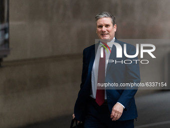 Labour Party Leader Sir Keir Starmer arrives at the BBC Broadcasting House in central London to appear on The Andrew Marr Show, on 10 Januar...
