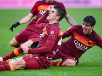 Gianluca Mancini of AS Roma celebrates after scoring second goal  during the Serie A match between AS Roma and FC Internazionale at Stadio O...