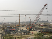 The construction work on the third terminal of Hazrat Shahjalal International Airport (HSIA) in Dhaka on Sunday, January 10, 2021. (