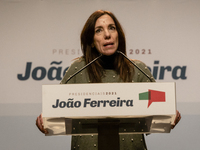 Heloisa Apolonia speaks during  the rally for the presidential elections by the communist party at the Coliseu do Porto, on January 10, 2020...