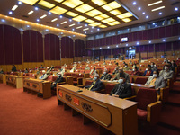 Prime Minister KP Sharma Oli along with the Ministers and the lawmakers attends in the National Assembly before end of the winter session on...