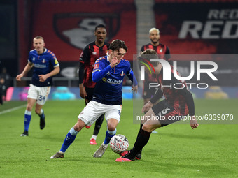  Oldham Athletic's Callum Whelan tussles with Gavin Kilkenny of Bournemouth during the FA Cup match between Bournemouth and Oldham Athletic...