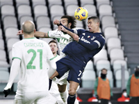Cristiano Ronaldo of Juventus in action during the Serie A match between Juventus and US Sassuolo at Allianz Stadium  on January 10, 2021 in...