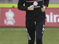 Mark Wright  of Crawley Town warms up during The FA Cup Third Round between Crawley Town and Leeds United at The People's Pension Stadium ,...