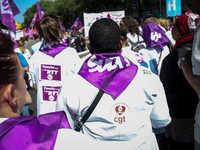 Employees of France's APHP public hospital system take the streets to demonstrate against the so-called 'Hirsch plan' in reference to the go...