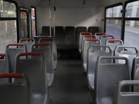 Interior of a bus to replace public transport of the Metro Collective Transport System in Mexico City, Mexico on January 11, 2021 after a fi...