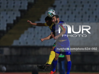 Tiago Esgaio of Belenenses SAD in action during the Liga NOS match between Belenenses SAD and FC Pacos de Ferreira at Estadio Nacional on Ja...
