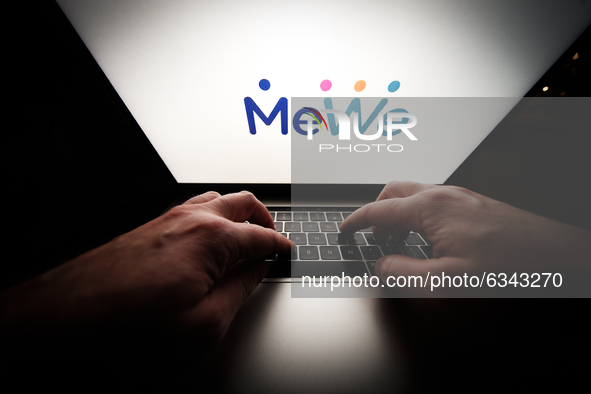 The MeWe social networking platform is seen on an Apple laptop in this photo illustration in Warsaw, Poland on January 12, 2021. The alt-tec...
