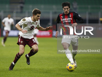 Sandro Tonali during Tim Cup 2020-2021 match between Milan v Torino, in Milano, on January 12, 2021  (