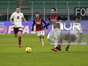Hakan Çalhanoğlu during Tim Cup 2020-2021 match between Milan v Torino, in Milano, on January 12, 2021  (